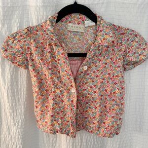 Kids Floral Button Down Shirt - Multicolor